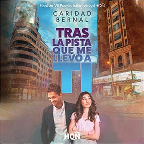 Portada del audiolibro de Tras la pista que me llevó a ti de Caridad Bernal