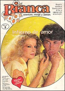 Portada edición Harmex de Infierno de amor de Violet Winspear