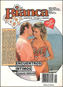 Portada edición Harmex de Encuentros íntimos de Elizabeth Oldfield